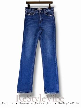 VERVET BLUE Women’s Size 28 Denim Jeans Straight Leg Style High Rise Fit Stretch